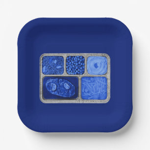 Retro TV Dinner in Blue Paper Plate