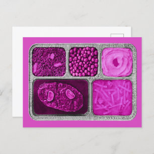 Retro TV Dinner in Pink Postcard