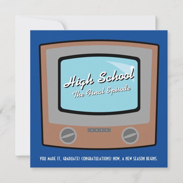 retro TV high school GRADUATION congratulations Card (Front)