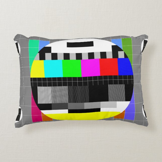 Retro TV no signal illustration. Accent Pillow (Front)