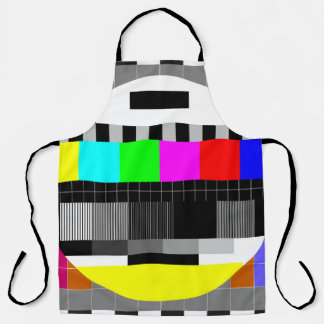 Retro TV no signal illustration. Apron