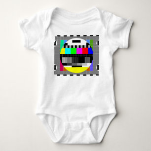 Retro TV no signal illustration. Baby Bodysuit