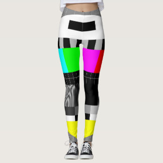 Retro TV no signal illustration. Leggings
