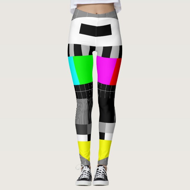 Retro TV no signal illustration. Leggings (Front)