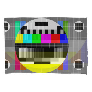 Retro TV no signal illustration. Pillowcase