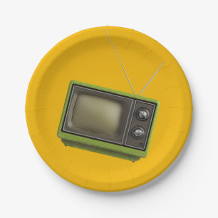 Retro TV Paper Plate