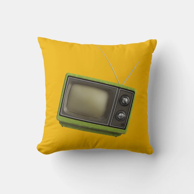 Retro TV Throw Pillow (Front)