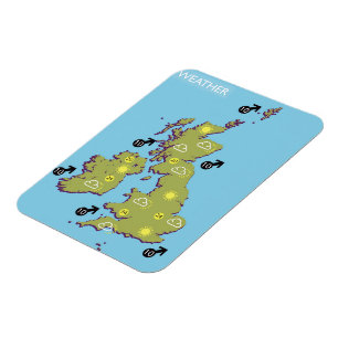 Retro TV Weather Map of the British Isles. Magnet