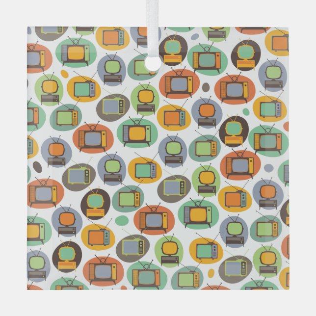 RETRO TVs Glass Ornament (Front)