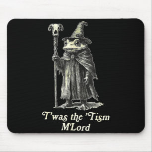 Retro T'was The tism M'lord Funny Witch Frog Graph Mouse Pad