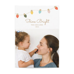 Retro Twinkle Lights Holiday Photo Card