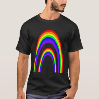 Retro Twinned Rainbow Seventies Style Seven Colour T-Shirt