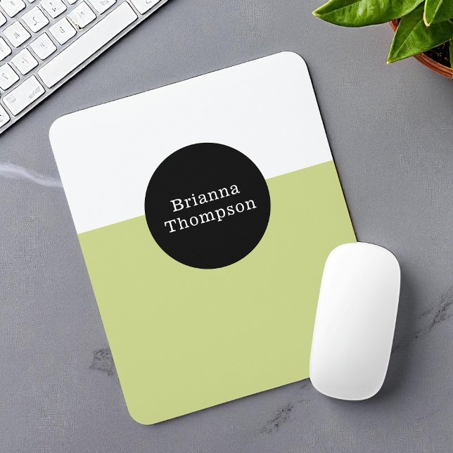 Retro Two Tone Colour Block Lime Green Mouse Pad (Creator Uploaded)