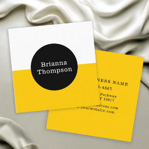 Retro Two Tone Colour Block Mustard Yellow Square Business Card