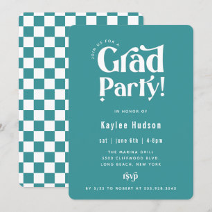 Retro Type Graduation Party Invitation