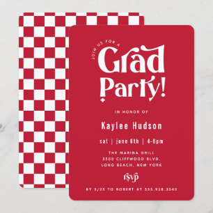 Retro Type Graduation Party Invitation