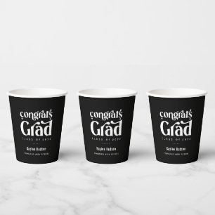 Retro Type Graduation Party Paper Cups