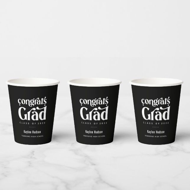 Retro Type Graduation Party Paper Cups (Multi)