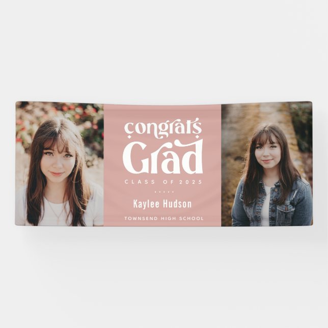 Retro Type Graduation Party Photo Banner (Horizontal)
