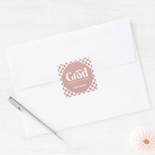 Retro Type Graduation Square Sticker