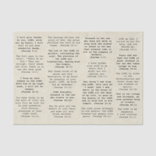 Retro Typewriter Bible Psalm Verses for Journals  Tissue Paper