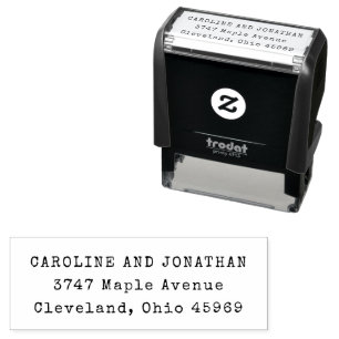Retro Typewriter Font Return Address Custom Self-inking Stamp
