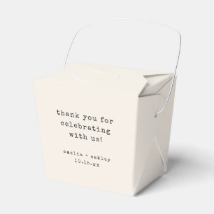 Retro Typewriter Ivory Custom Wedding Thank You Favor Box