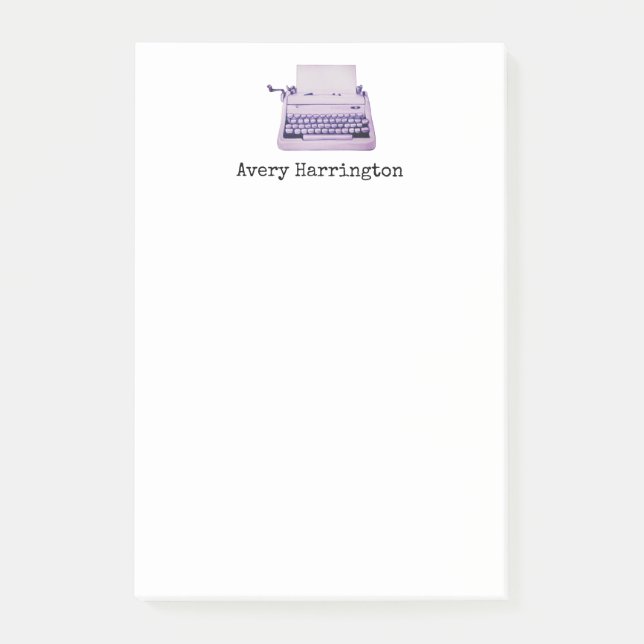 Retro Typewriter Personalized Dark Academia Post-it Notes (Front)