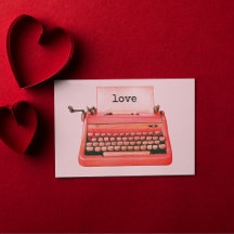 Retro Typewriter Personalized Vintage Valentine