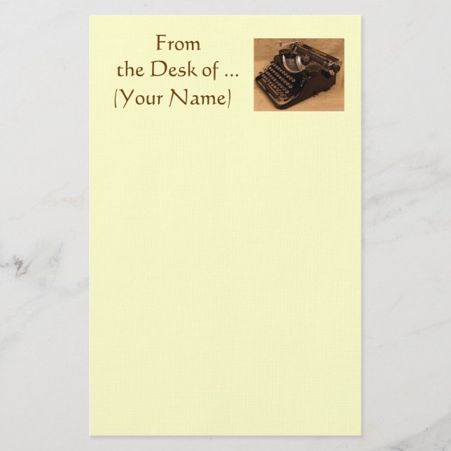 Retro Typewriter Stationery - From the Desk of... (Front)
