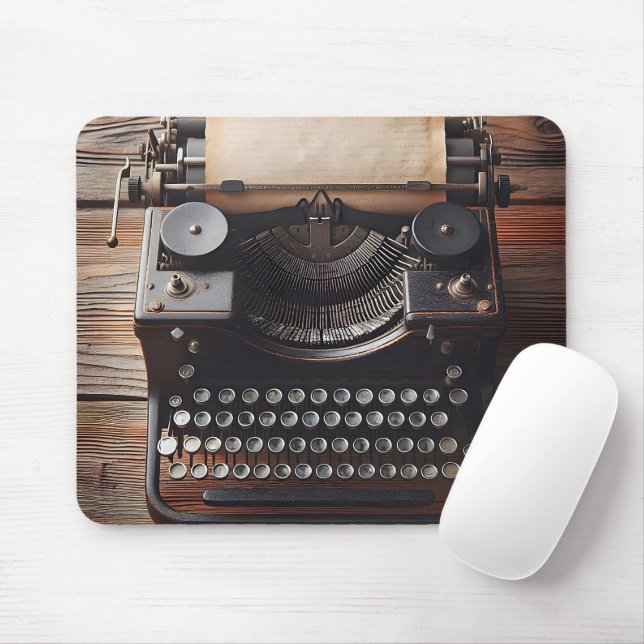 Retro Typewriter With Paper Mouse Pad (With Mouse)