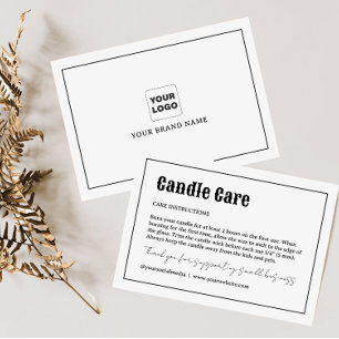 Retro Typography Candle Care Thank You Card