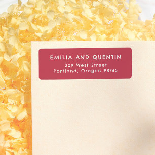 Retro Typography Cherry Red Wedding Return Address
