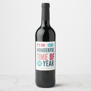 Retro Typography Christmas Quote Holiday Wine Label