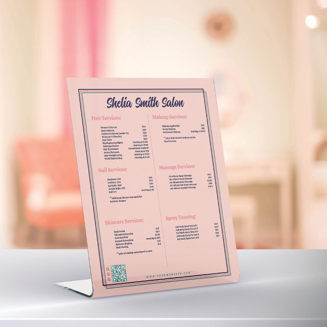 Retro Typography Cool Business Price List Pedestal Sign (Creator Uploaded)