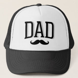 Retro Typography Dad Moustache Father's Day Trucker Hat