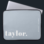 Retro Typography Dusty Blue Personalized Laptop Sleeve<br><div class="desc">Make your laptop stand out with this custom laptop case featuring bold retro typography. Personalize it with your name and a short phrase to create a design that is completely your own. Choose from a range of colours to suit your style or workspace. Great for school, work, or travel, this...</div>