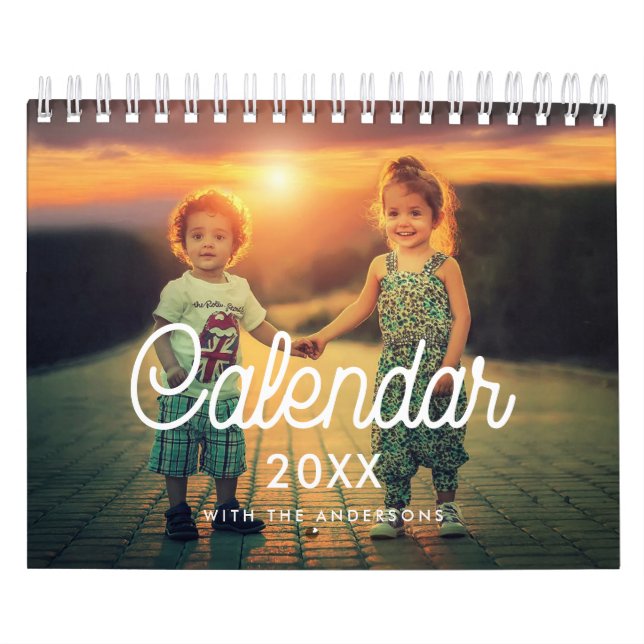 Retro typography family photo 2026 calendar (Cover)