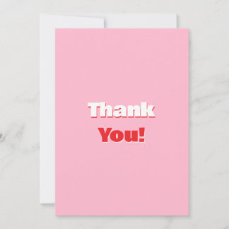 Retro Typography Flat Thank You Card