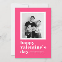 Retro Typography Hot Pink Photo Valentine's Day