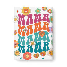 Retro typography Mama Mama Floral Smiley Face