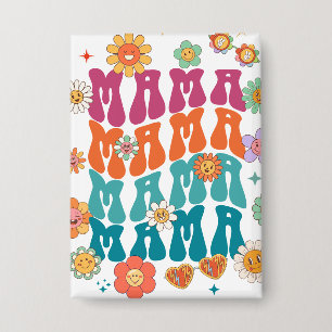 Retro typography Mama Mama Floral Smiley Face