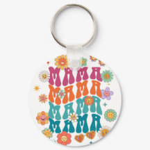 Retro typography Mama Mama Floral Smiley Face