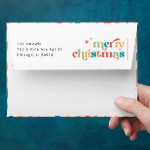 Retro Typography Merry Christmas With Addressing Envelope