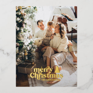 Retro typography modern full photo foil holiday