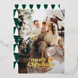 Retro typography modern full photo foil holiday