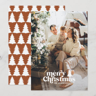 Retro typography modern full photo holiday card