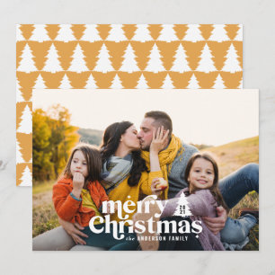 Retro typography modern photo holiday christmas card