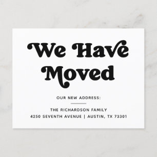 Retro Typography Moving Announcement Postcard