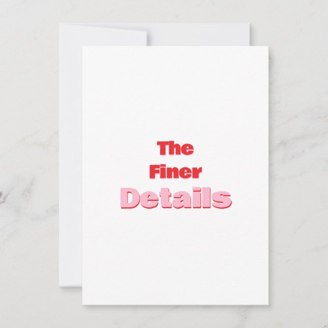 Retro Typography Save The Date Details Card (Front)